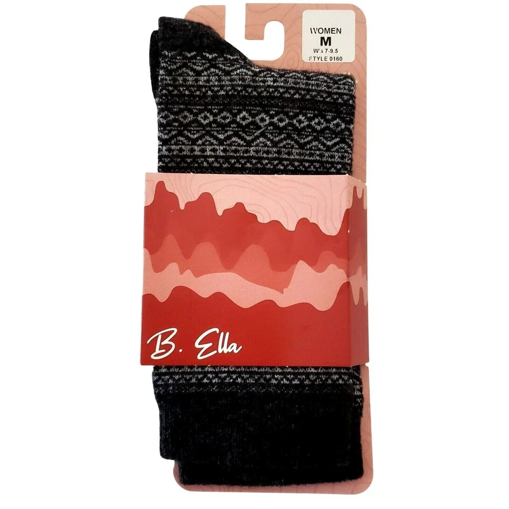 Cashmere Crew Socks Medium Charcoal Gray B.Ella Wren Warm Cozy Fall NEW 7-9.5 M